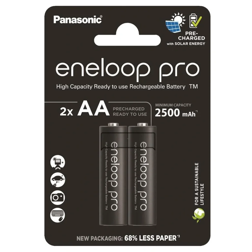Акумулятор Panasonic Eneloop NI-MH Pro AA 2500 мАг, 2 шт., BK-3HCDE/2CP UA